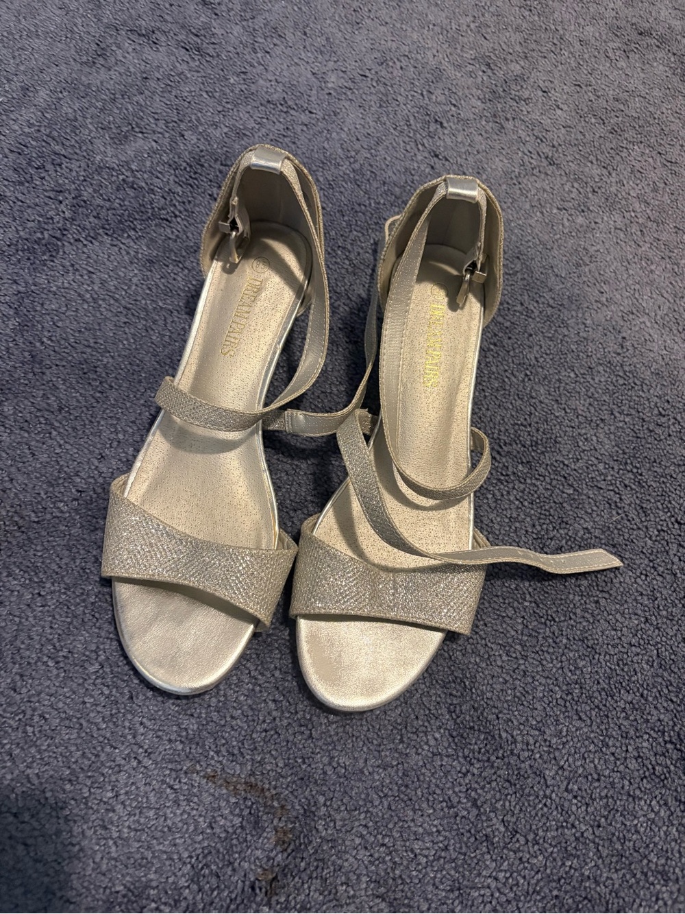 Dream Pairs Silver Glitter Wedge Sandals